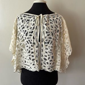 Host Pick! Free People Battenberg Lace Collar Cape